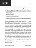 Water: Treatment of Pulp and Paper Industrial E Physicochemical Process For Recycling