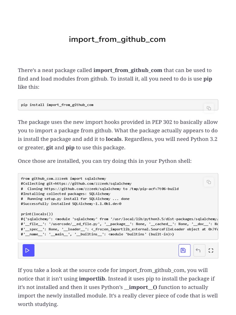 Importing Python Modules from GitHub | PDF