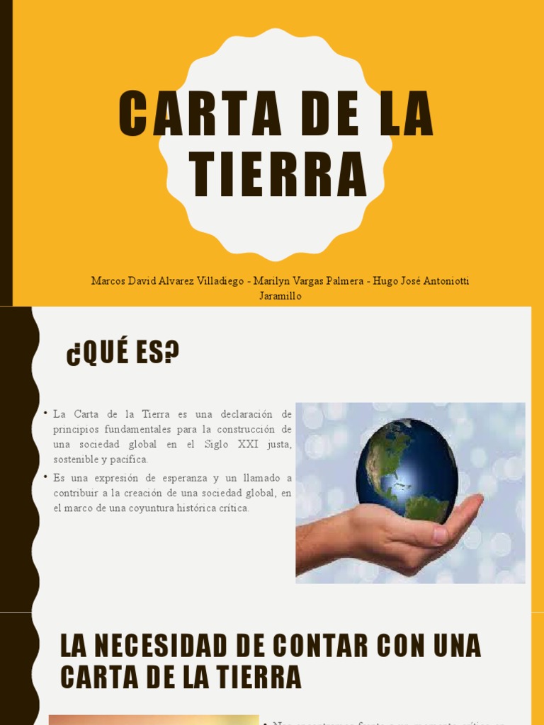 Carta de La Tierra PDF Sustentabilidad Ecología