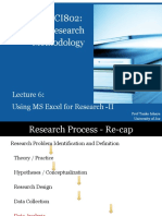 SCI802: ICT and Research Methodology: Using MS Excel For Research - II