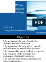SCI802: ICT and Research Methodology: The Qualitative Research Methods