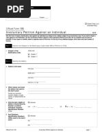 Involuntary Petition Against An Individual