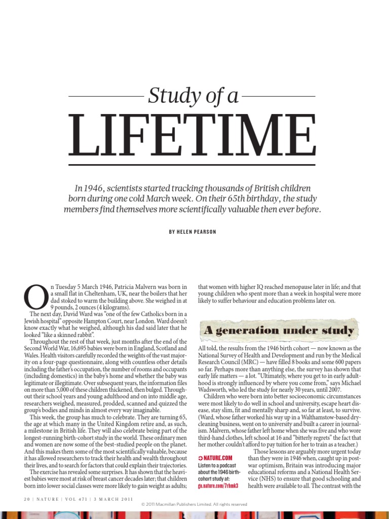 Lifetime: Study of A | PDF | Epidemiology | Demography