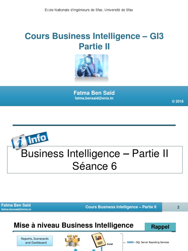 Support Du Cours BI-PartieII - Séance6 - GI3 | PDF | Apprentissage ...