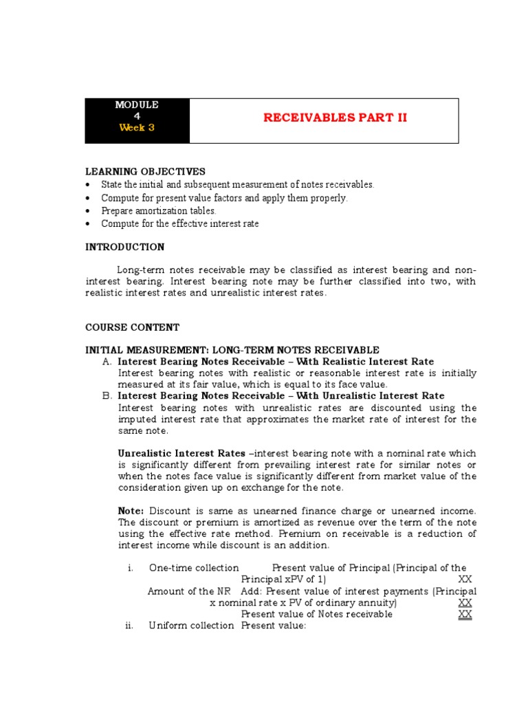 Long-Term Notes Receivable Analysis | PDF | Present Value | Interest