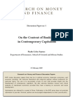 Research On Money and Finance: On The Content of Banking in Contemporary Capitalism