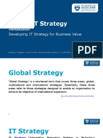 Week 01 - Introduction and Developing IT Strategy For Business Value