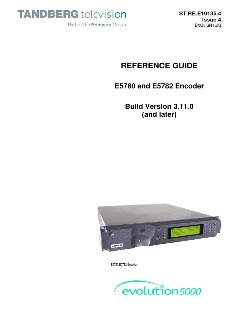 E5780 and E5782 Encoder | PDF | Data Compression | Video