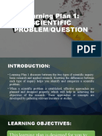 Learning Plan 1: Scientific Problem/Question