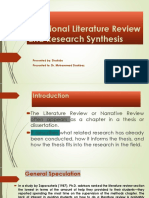 Traditional Literature Review and Research Synthesis