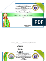 Juan Dela Cruz: Punctuality Award