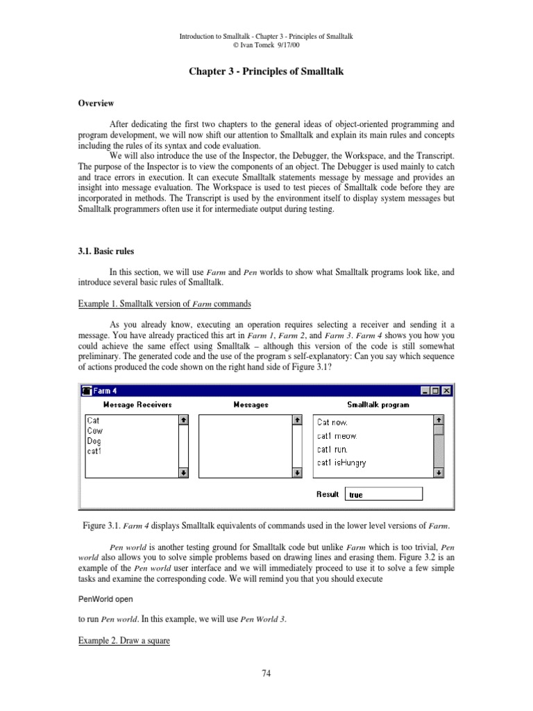 Introduction To Smalltalk - Chapter 3 - Principles of Smalltalk Ivan ...