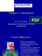 Chapter 1 - Introduction: Dr. C. M. Chang Department of Industrial & Systems Engineering