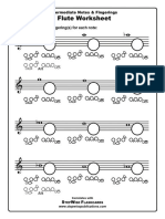 Flute Worksheet: Intermediate Notes & Fingerings