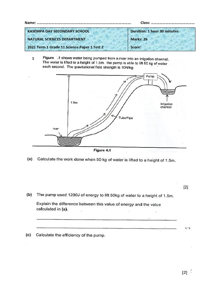 2021 Term 1 Grade 11 Science Paper 1 Test 2 | PDF