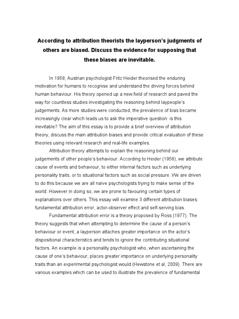 evaluation essay psychology