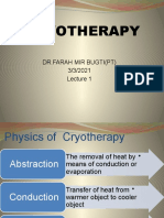 Cryotherapy: DR - Farah Mir Bugti (PT) 3/3/2021
