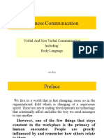 Business Communication: Verbal and Non Verbal Communication Including Body Language