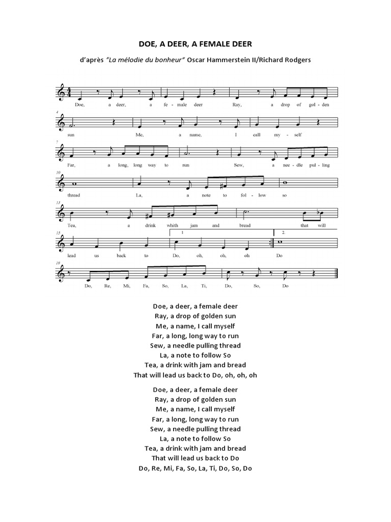 Doe A Deer (Sound of Music) PDF