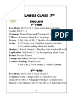 Syllabus Class - 7: English