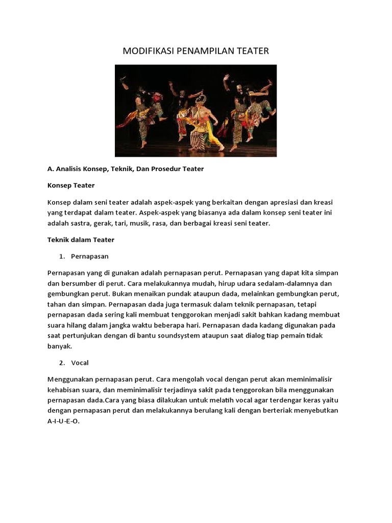 Modifikasi Penampilan Teater Pdf
