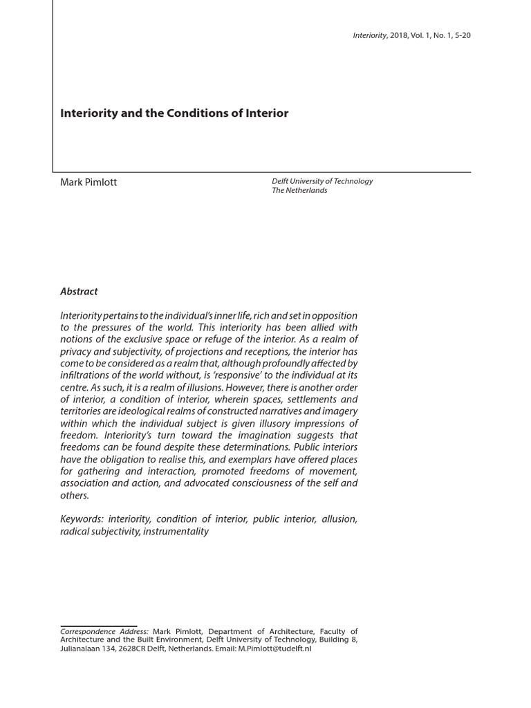 Interiority and The Conditions of Interior | PDF | Roman Empire ...