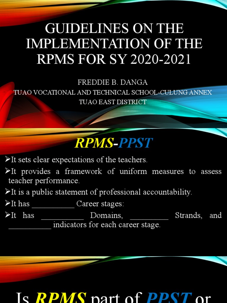 New RPMS Guidelines for SY 2020-2021 | PDF | Educational Technology ...