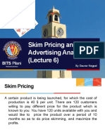 Skim Pricing and Advertising Analytics Lecture