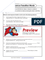 Sequence Transition Words: Super Teacher Worksheets