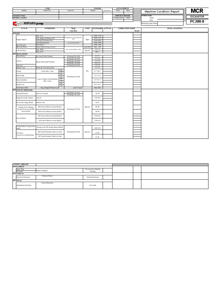 Machine Condition Report: Bintang | PDF | Engines | Valve