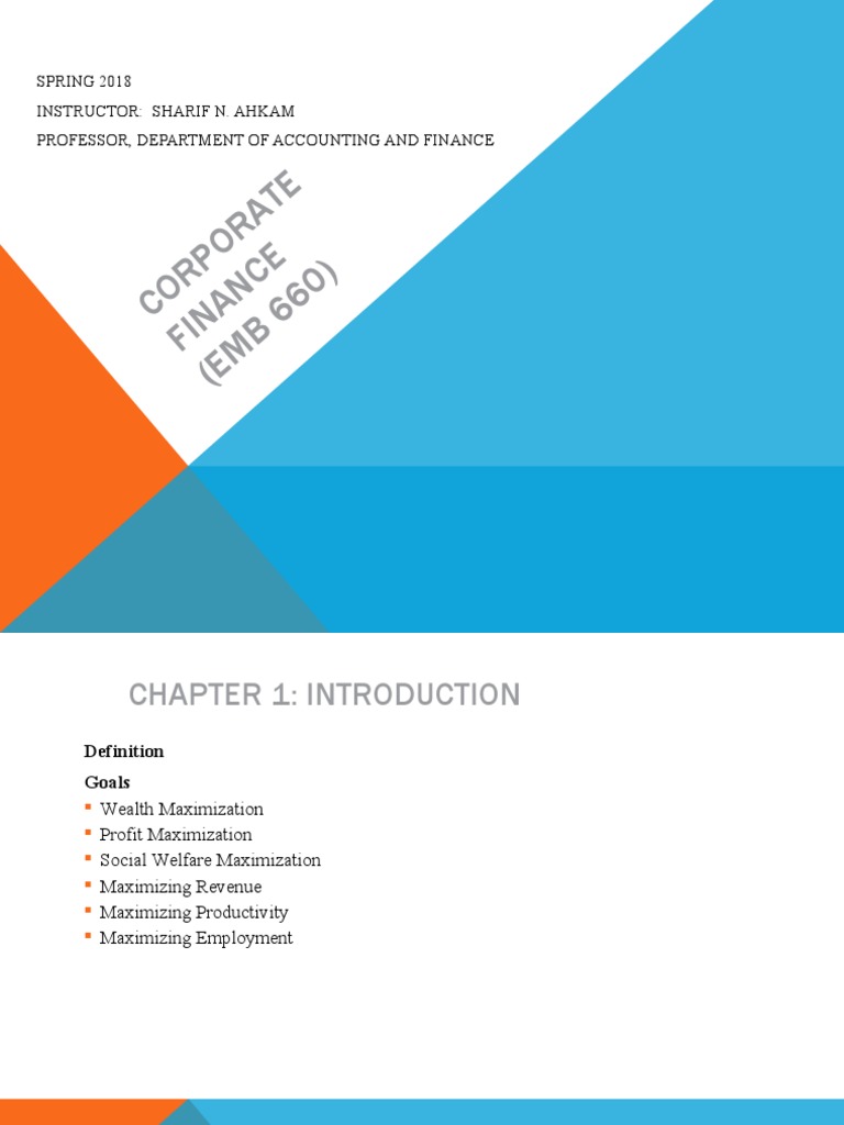 Corporate Finance Overview and Concepts | PDF | Interest Rates | Risk ...