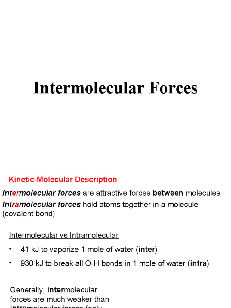 Intermolecular vs Intramolecular Forces | PDF | Intermolecular Force ...