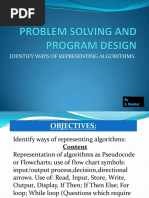 Identify Ways of Representing Algorithms