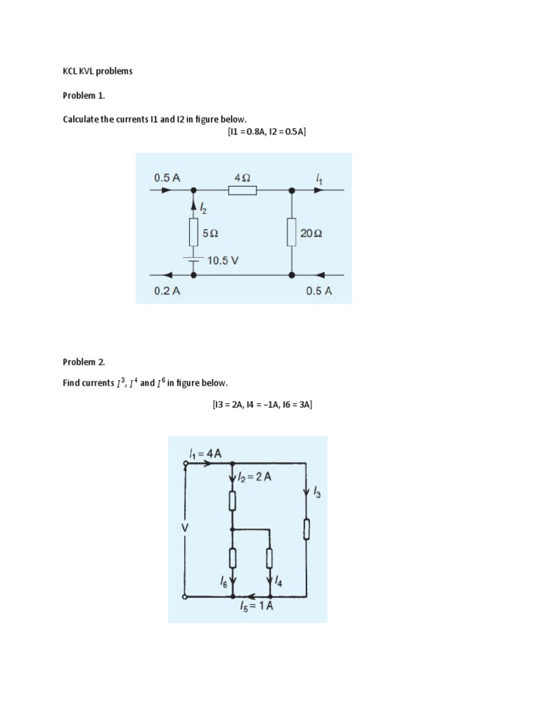 Kcl Kvl Problems Pdf