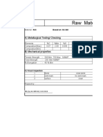 Raw Material Quality Plan: A) Metallurgical Testing/ Checking