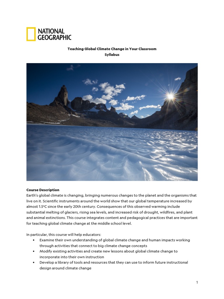 Syllabus Teaching Global Climate Change in Your Classroom | PDF ...