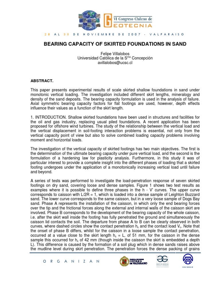 Bearing Capacity of Skirted Foundations | PDF | Deep Foundation | Yield ...