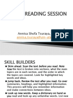 Reading Session: By: Annisa Shofa Tsuraya, S.PD., M.PD