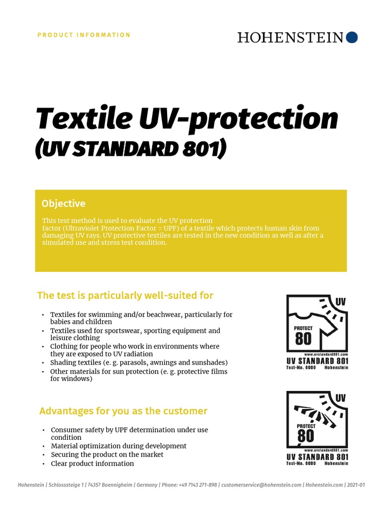 Factsheet Textile UV Protection en PDF Ultraviolet Clothing