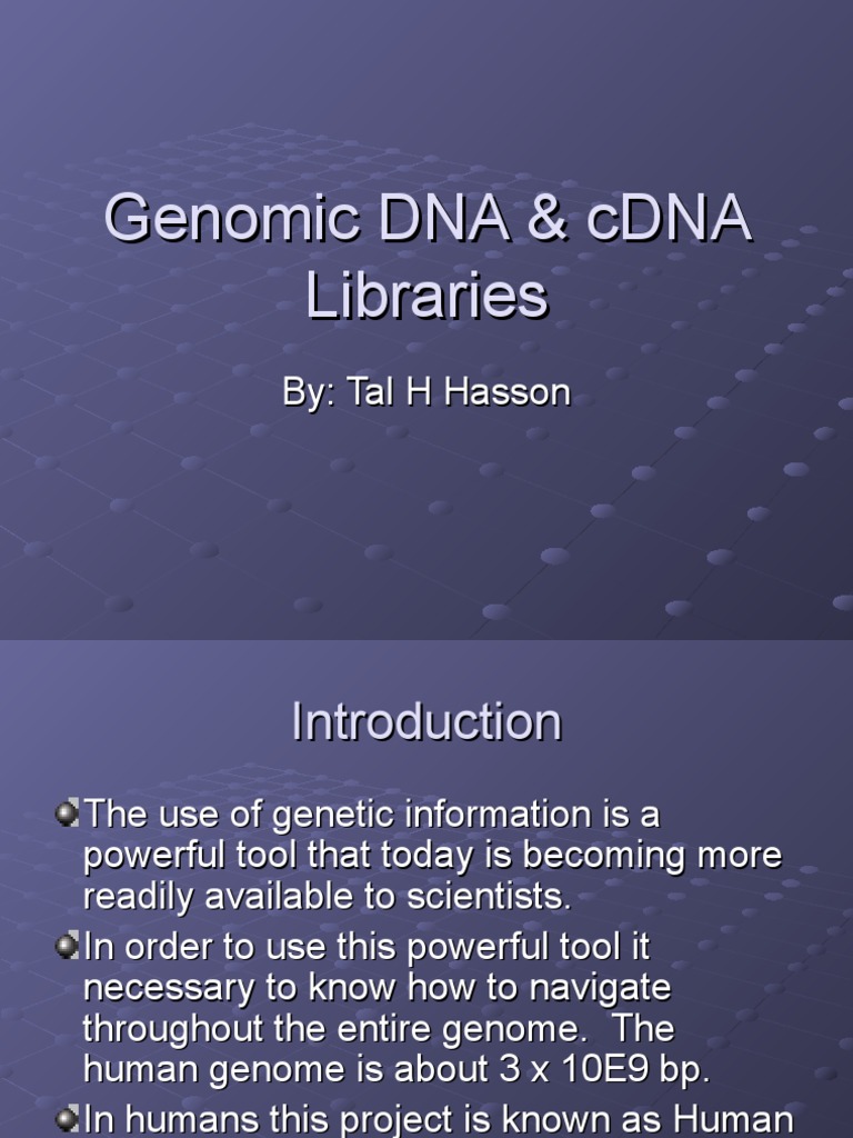 Genomic and CDNA Libraries | PDF | Complementary Dna | Reverse ...