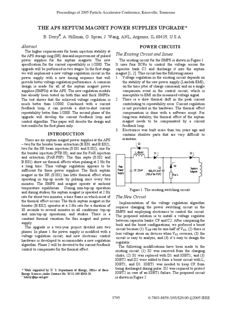Septum Power Supplies PDF Analogue Electronics Power Supply
