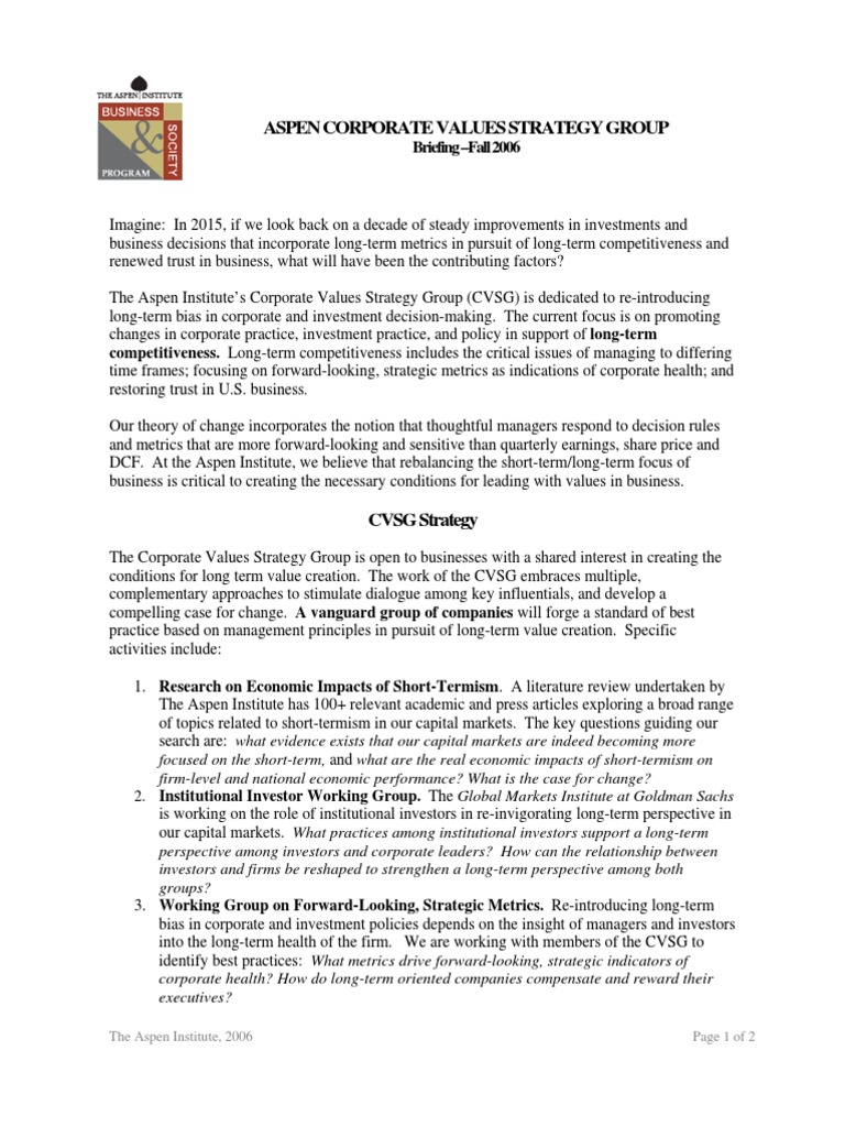 Long-Term Value Creation Strategies | PDF | Investing | Investor