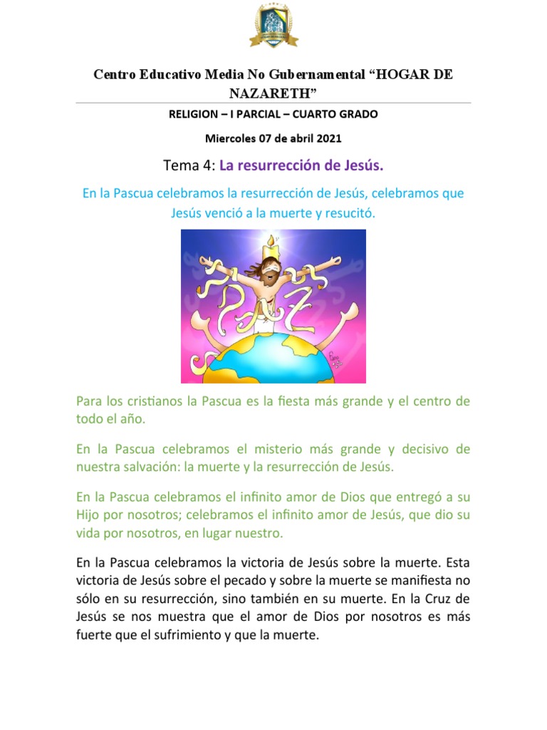 La Resurrección de Jesús en Pascua | PDF | La resurrección de Jesús ...