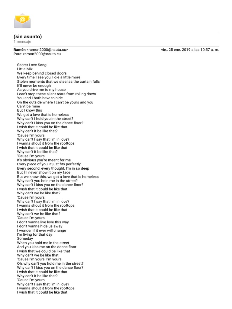 Little Mix Secret Love Song PDF