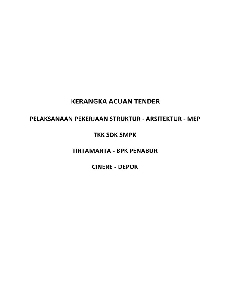 TENDER SPECIFICATIONS FOR CONSTRUCTION PROJECT PDF