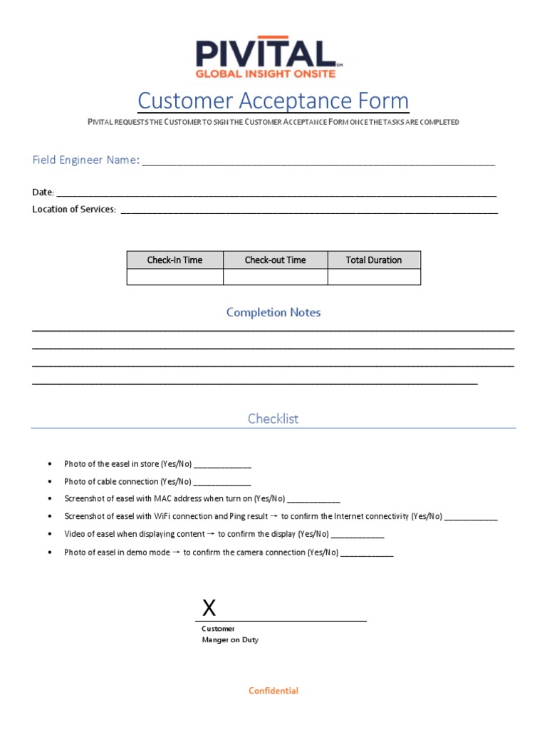 LF Beauty - Customer Acceptance Form | PDF