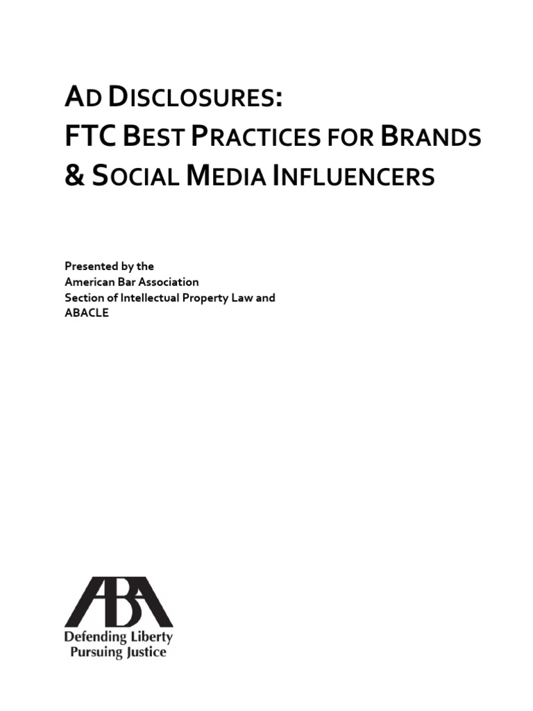Abacle CE1808DIS Ad Disclosures FTC Best Practices For Brands Materials ...