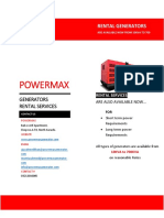 Powermax: Generators Rental Services