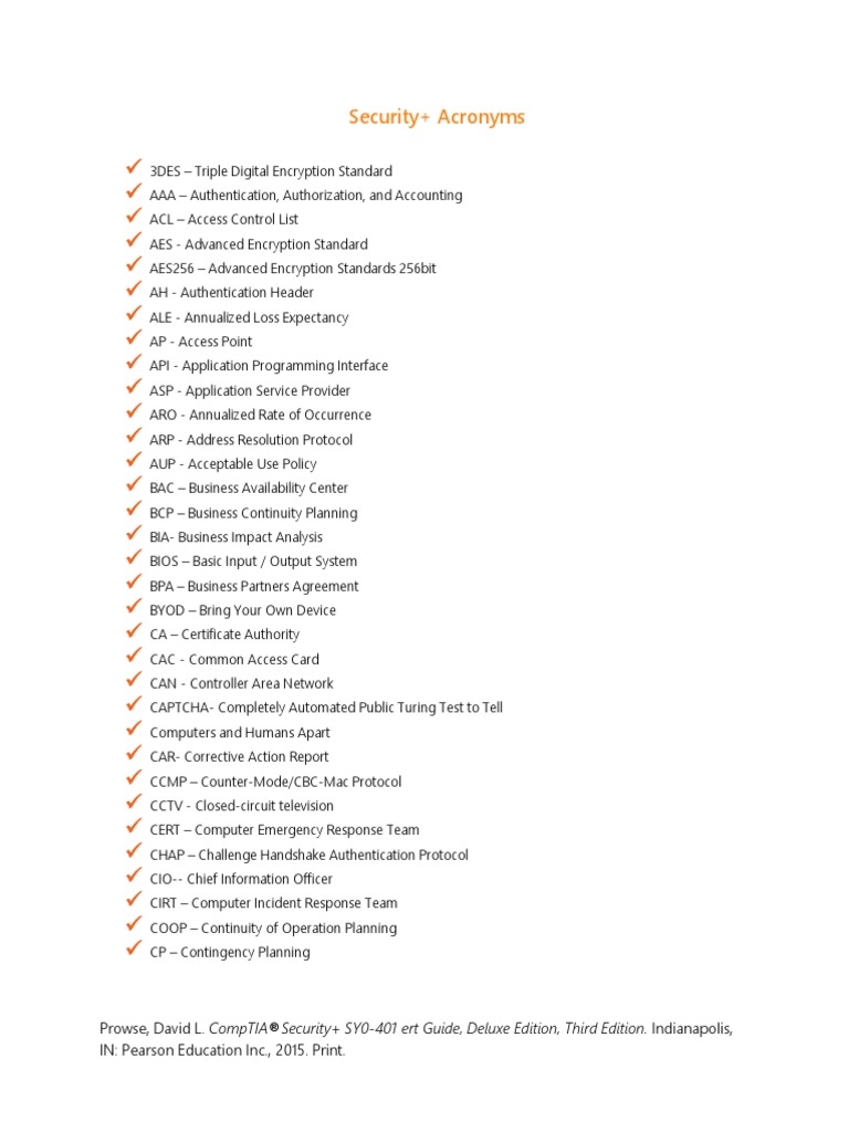 Security Acronyms PDF Transport Layer Security Computer Network