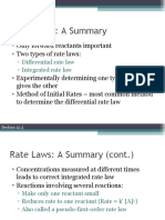 Rates Laws: A Summary: Only Forward Reactants Important Two Types of Rate Laws